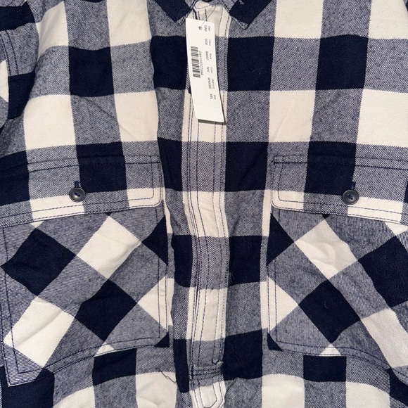 J. Crew Women's Navy and White Checkered Shirt - Picture 2 of 5